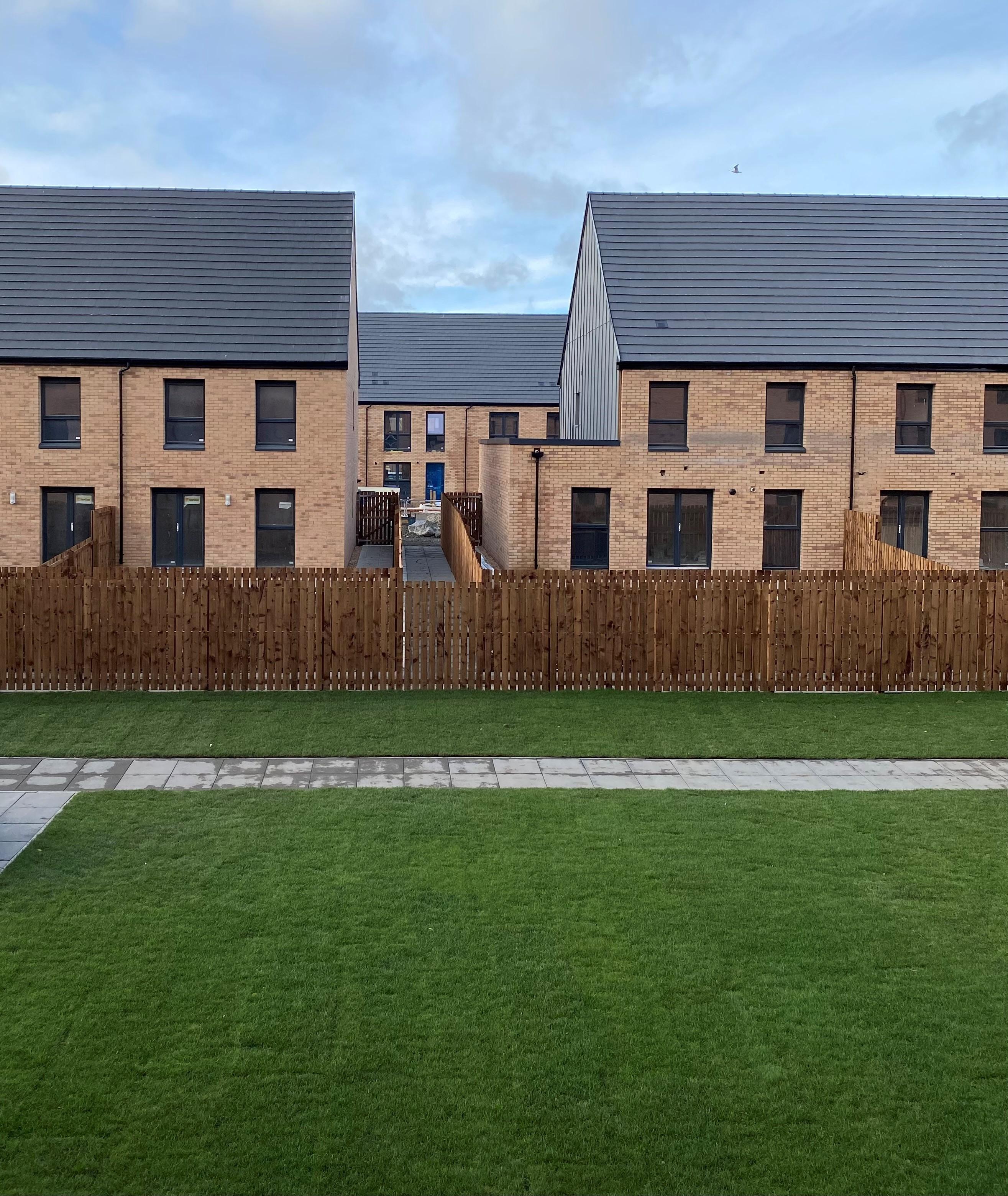 Row of houses and back gardens at Pennywell